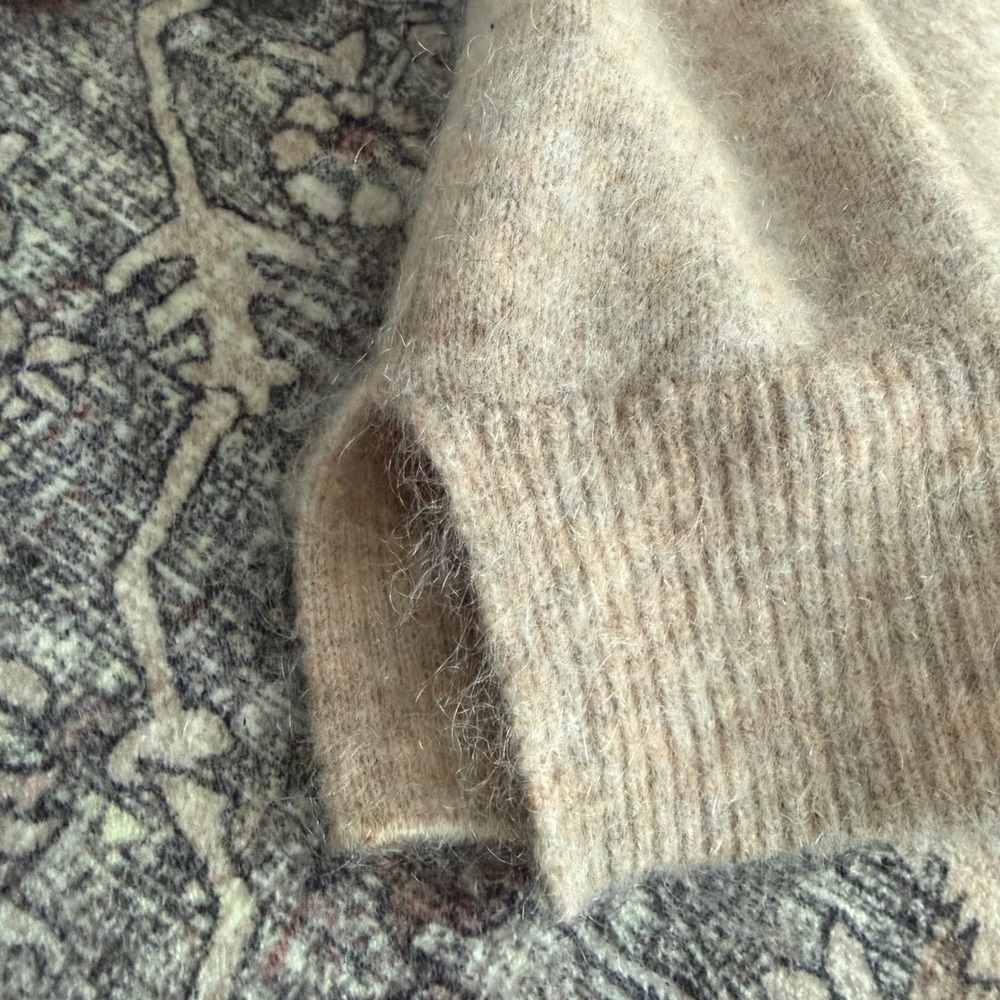 & Other Stories Paris Atelier Mock Neck Sweater Beige Mohair Wool S Minimalist - Picture 3 of 7